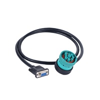 Câble adaptateur série DB9 à connecteur Deutsch 9 broches à angle droit J1939 pour outil de diagnostic CAN Bus de camion lourd, interface PC