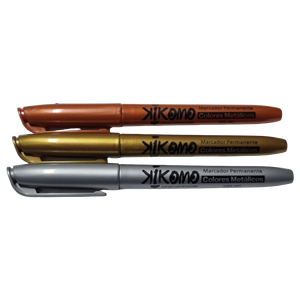 Juego de 3 Rotuladores Permanentes de Color Metálico para Dibujar - Paquete de 3 Piezas en Blíster - Product Image 1