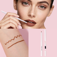 Crayon Lisse Longue Durée Lip Liner avec Brosse Intégrée et Taille-Crayon Vente en Gros Logo Personnalisé Marque Privée Lip Liner