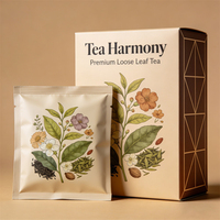 Boîte d'emballage de produits biodégradables écologiques en carton kraft, boîte à thé personnalisée imprimée pour les herbes en vrac