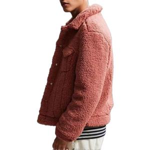 Veste bomber à col rabattu personnalisée OEM, poches, coupe-vent, doublure en fourrure de mouton, veste d'hiver pour hommes - Service OEM - Product Image 3