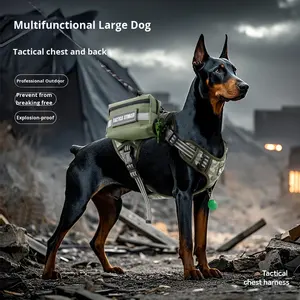 Kualitas tinggi grosir harga pabrik luar ruangan gigitan bukti tertimbang rompi dada fungsional taktis besar pelatihan anjing <span class=keywords><strong>Harness</strong></span> - Product Image 2