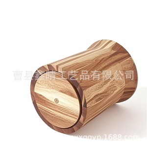 Porta utensilios de cocina de madera de acacia, barril de almacenamiento de madera maciza para herramientas de cocina, decoración estilo granja - Product Image 5