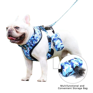 Harnais pour chien en polyester personnalisé avec logo, durable, respirant, avec porte-sac à crottes, laisse et collier pour chien - Product Image 2