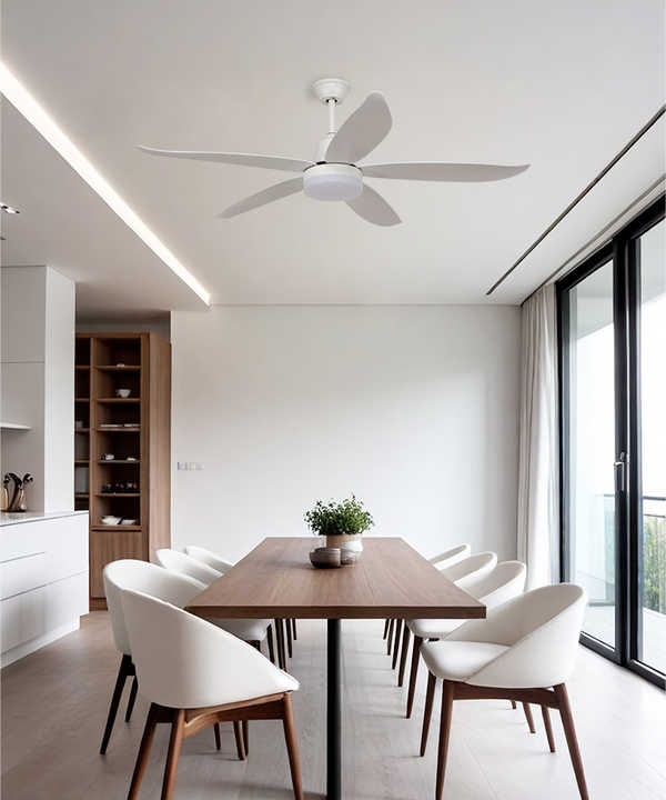 52-Inch Modern Ceiling Fan With Light and Remote - Nordic Minimalist Style, Variable Speed - Electric Ceiling Fans