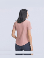 Chemise ample à manches courtes pour femme, pull-over pour yoga, entraînement, sport, course à pied