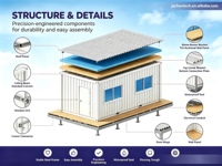 Maison mobile préfabriquée de type remorque, mini-cabane modulaire sur roues, maison préfabriquée portable pour station balnéaire dans le désert et vie hors réseau