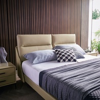 Tête de lit en cuir capitonnée réglable de luxe au design moderne et simple, disponible en tailles simple/queen/king - Vente en gros
