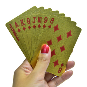 Прочные водонепроницаемые золотые игральные карты для покера с настраиваемым логотипом ПВХ Пластиковые Игры для вечеринок-оптовая продажа золотые игральные карты - Product Image 3