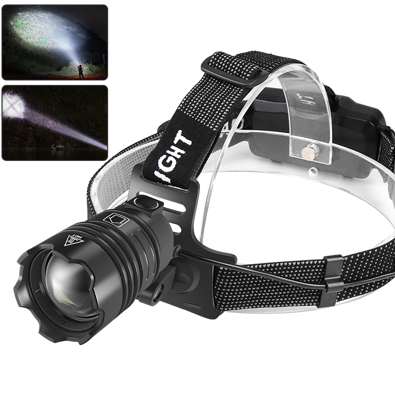 Super Bright XPH70 LED Headlamp High Lumen 5 Modes Zoomable Aluminum Alloy Work Light Lithium Ion Battery Rechargeable Headlamp