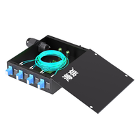LC Duplex 4 Ports (8 Core) Boîte à bornes fibre optique Préchargé OM3 Multimode Pigtail Adaptateurs Montage sur rail DIN Design compact 35mm