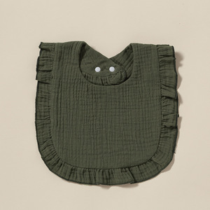 Baberos de babero de <span class=keywords><strong>4</strong></span> capas para recién nacidos, Baberos de muselina de algodón orgánico, Baberos con volantes para bebés - Product Image 6