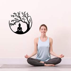 ต้นไม้แห่งชีวิตโลหะและ<span class=keywords><strong>ของ</strong></span>ตกแต่งผนัง<span class=keywords><strong>พระพุทธ</strong></span>รูป, ศิลปะทางจิตวิญญาณแบบเซนดอกบัว, <span class=keywords><strong>ของ</strong></span>ตกแต่งแบบฮินดูสำหรับบ้าน สำนักงาน ห้องโยคะ ห้องทำสมาธิ - Product Image 2