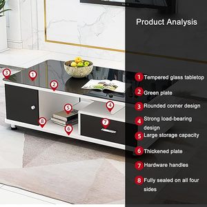 <span class=keywords><strong>Tavolo</strong></span> centrale moderno di lusso europeo in legno con <span class=keywords><strong>piano</strong></span> in <span class=keywords><strong>vetro</strong></span> <span class=keywords><strong>temperato</strong></span> per soggiorno - Product Image 3