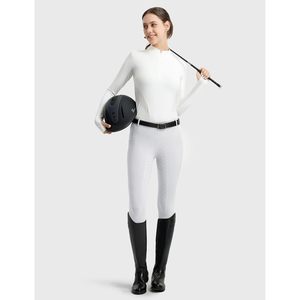 Pantalones de equitación de punto para mujer, de cintura alta, largos, con estampado de silicona, elásticos, con bolsillos y tela suave - Product Image 2
