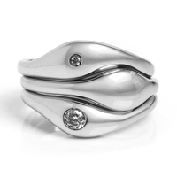 Magnifique ensemble de bagues solitaires en laiton plaqué or 18 carats pour femmes, par Milskye