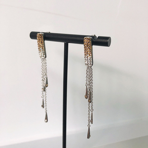 <span class=keywords><strong>Orecchini</strong></span> Pendenti Eleganti in Argento Sterling 925 con Cristalli e Strass, Lunghi Nappini a Lampadario per Spose - Product Image 3