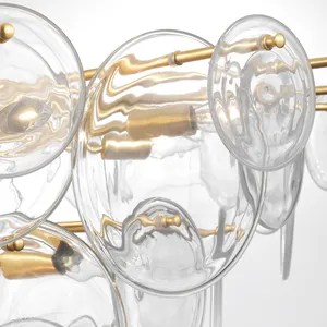 Yihao haut de gamme personnalisé Style européen verre et métal salon doré grande suspension <span class=keywords><strong>Loire</strong></span> Extra Large lustre - Product Image 3