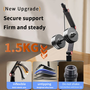 Soporte de micrófono de escritorio ajustable con base de hierro fundido condensador de estudio rápido para ESTACIÓN DE Radio <span class=keywords><strong>Podcast</strong></span> rotación de 360 grados - Product Image 4