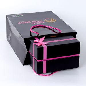 <span class=keywords><strong>Caja</strong></span> de Peluca Negra Elegante Personalizada, Cajas Rectangulares <span class=keywords><strong>para</strong></span> Empaque de Extensiones de Cabello, Diseño Único y Moderno, Cajas de <span class=keywords><strong>Regalo</strong></span> con Lazo <span class=keywords><strong>para</strong></span> Pelucas - Product Image 2