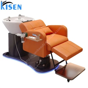 KISEN Manufacturer Electric Massage Shampoo <b>Chair</b> Hair Washing Beauty Salon Head Spa Shampoo Basin Lay Down <b>Rotation</b> <b>Chair</b> - Product Image 6