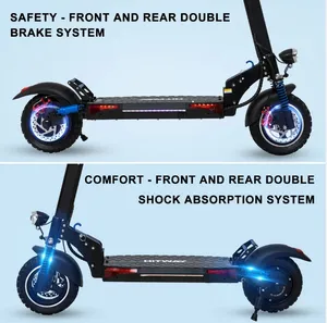 Armazém de estoque da UE H5-HB24Pro 10 polegadas Off Road E-scooter sem assento Dropshippng Scooter elétrica dobrável