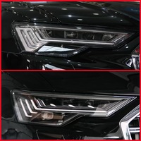 Phares à LED matriciels 2019-2024 pour Audi A6 C8, boîtier noir, clignotants dynamiques, style usine, mise à niveau des phares
