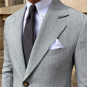 Veste décontractée slim pour <span class=keywords><strong>homme</strong></span>, style britannique, avec rayures <span class=keywords><strong>tendance</strong></span> pour l'automne, fermeture simple boutonnage, idéale pour les mariages - Product Image 3