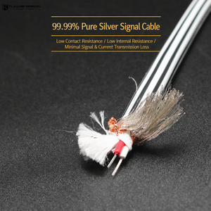 Câble audio carré en argent pur 99,99 % à 2 conducteurs, fiche RCA OFC plaquée argent épaisse, blindage dense en cuivre argenté pour amplificateur et haut-parleur Hi-Fi - Product Image 6