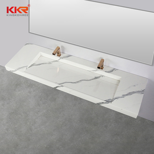 Mármol Textura Rampa Fregadero Pendiente <span class=keywords><strong>Lavabo</strong></span> Individual Doble Personalizar Vanidad Fregadero - Product Image 6