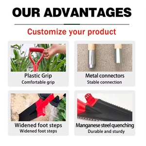 Pelle de jardin détachable avec dents de drainage pour repiquage d'arbres, fabriquée en Chine, avec manche en bois - Product Image 3