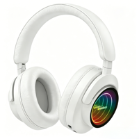Casque audio supra-auriculaire Infinity Mirror avec éclairage LED RGB, faible latence, design RGB superposé, transducteur dynamique, annulation active du bruit (ANC)