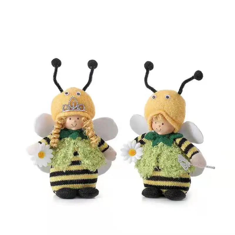 Muñeco de peluche sin cara de abeja, adorno para el día de las abejas, regalo de Festival