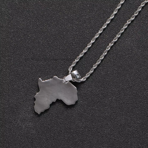 Africa pendant, hip hop jewelry men's and women's <b>necklaces</b>, <b>solid</b> zirconium pendant - Product Image 4