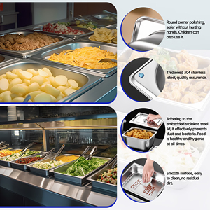 YITIAN 304 Stainless Steel Gastronorm GN <strong>Pan</strong> All Sizes 1/1 1/2 1/3 1/4 1/6 1/9 for Hotel &amp; Restaurant Use - Product Image 5