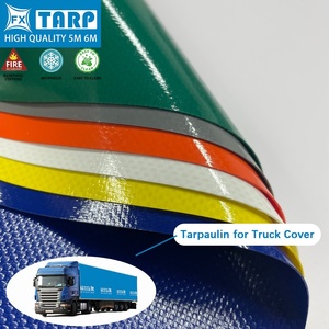 Housses de camion robustes de taille personnalisée bâche en rouleau imperméable bâche en PVC tissu pour la protection des véhicules utilitaires teint en fil - Product Image 1