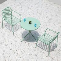 Ensemble table et chaises de salle à manger d'extérieur moderne en fer forgé nordique, résistant au soleil, pour villa, loisirs, mobilier d'extérieur Dewell Living