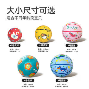 มิดเดียร์คิดส์ลูกบอลเป่าลมพื้นผิวยางเสริมไนลอนสำหรับเด็กอายุ 2-4 ปีของเล่นกลางแจ้งบาสเก็ตบอล - Product Image 4