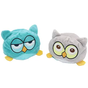 JM9223 Custom Cute Owl Stuffed Double Side Flip Reversible Plush Toy for Kids Playing