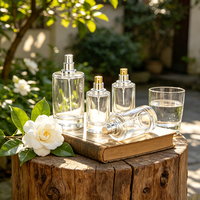 Botol Parfum Silinder Transparan dengan Dasar Tebal Ukuran 30ml 50ml 100ml Tutup Hitam dan Tipe Penutup Roller