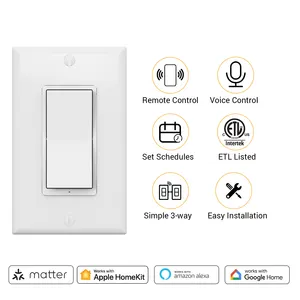 Vietnamese Manufacturer FCC ETL US WIFI Matter Smart Light Switches Alexa Google Apple Smart Homekit Matter WIFI Smart Switch