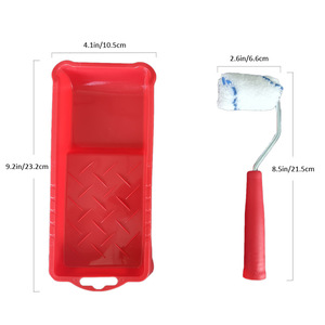 Bàn chải con lăn sợi siêu mịn cấp công nghiệp đặt khay sơn khung không lồng <span class=keywords><strong>2</strong></span> inch đứng 6 con lăn sơn màu xanh nền trắng - Product Image 3