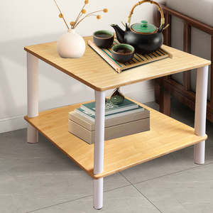 Ventes écologiques Plateau circulaire en bambou carré en bois pour table basse Table basse en bambou massif Table de chevet en miroir plié - Product Image 6