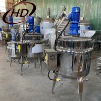 Tanque de Mezcla Cónico Hongda de 500L, Acero Inoxidable, Homogeneizador, Agitador, Opción de Calefacción, Mezclador de Doble Eje, Control PLC, Certificado CE