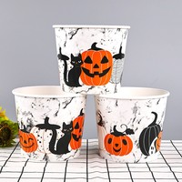 YBLPAK Seau à collation jetable de 150 oz, emballage pour bonbons d'Halloween, bac en papier de qualité alimentaire pour événements de restauration en plein air, pique-nique