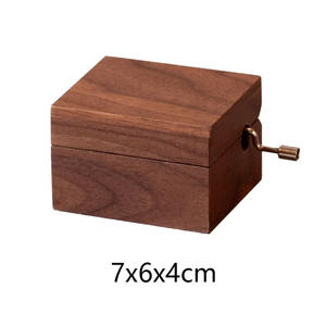 Petite boîte à musique à <span class=keywords><strong>manivelle</strong></span> en bois vintage en bois de noyer de luxe pour cadeau de Saint-Valentin - Product Image 6