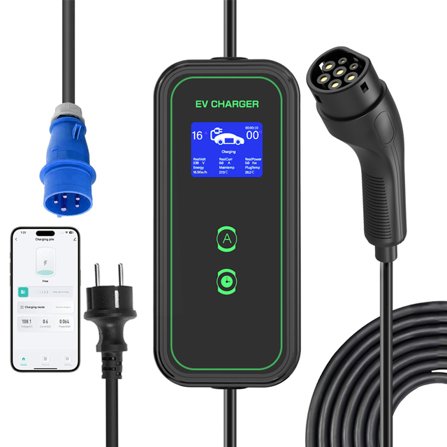 New 2 Years Warranty 7 kW Type2 Fast Charging Portable EV Car Charger