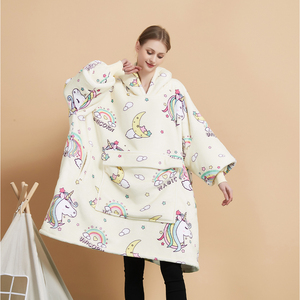 Áo Nỉ Có Mũ Trùm Đầu Khổng Lồ Nguyên Bản Từ Nhà Máy Áo Nỉ Nữ In Họa Tiết Tùy Chỉnh Áo Khoác Có Mũ Trùm Chăn Ngoại Cỡ Sherpa - Product Image 1