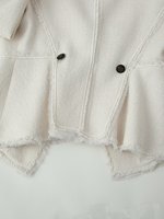 Blazer ajusté de luxe pour femme 2026, style délavé, en tweed européen, avec ourlet brut, idéal pour le bureau, fabrication OEM/ODM par une usine chinoise