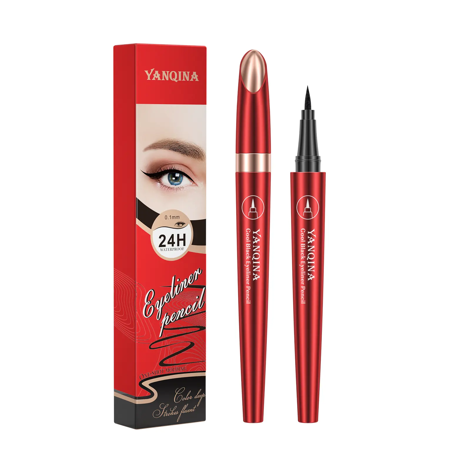 24H quick dry waterproof Eyeliner Extremely fine liquid eyeliner pencil smooth and easy to draw